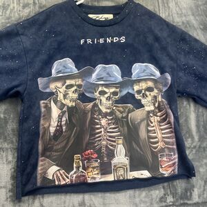 BKYS Friends F-Terry L Cropped Short Sleeve Heavy TShirt Thick Oversize Tough